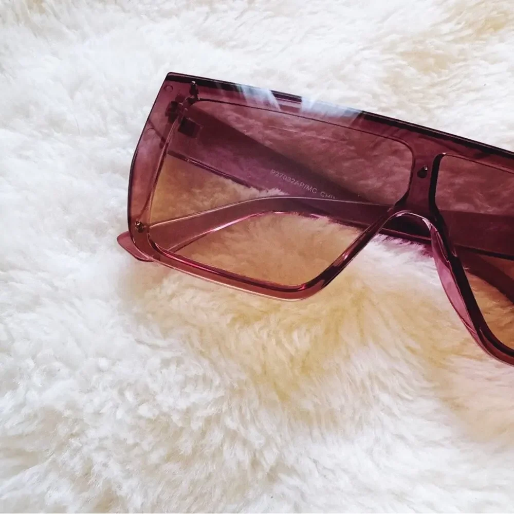 Greta Dark Purple Oversized Statement Sunglasses